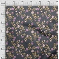 thumbnail image 2 of oneOone Cotton Poplin Gray Fabric Flower & Leaves Watercolor Quilting Print Sewing Fabric By The Yard 56 Inche Wide, 2 of 4