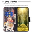 thumbnail image 4 of iPhone 12 Mini Case Cute Embossed Pattern Premium Leather Wallet Cover Flip Stand Credit Card Slots Pocket Holder Magnetic Closure Folio Case for iPhone 12 Mini, Flower Elephant, 4 of 8