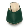 thumbnail image 2 of BLISSFUL STEP Women's Pointed Toe Chunky Heels Slides Mules Green US 9, 2 of 6