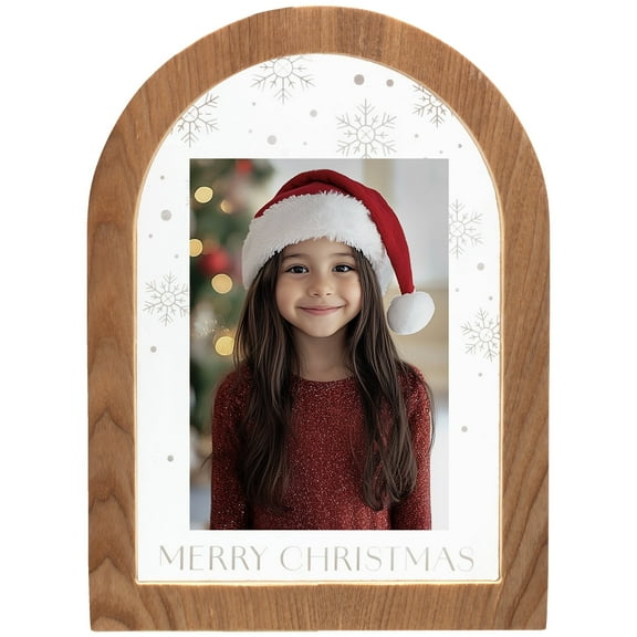 Fine Photo Gifts Arched Wood Merry Christmas 4" x 6" Picture Frame