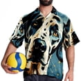 thumbnail image 4 of Spotted Dog Men's Short Sleeve Spread Collar Beach Shirts Casual Printed Button Down Unisex Summer Tops, 4 of 6