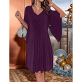 thumbnail image 4 of Vestido Brillante para Mujer, con Mangas Murciélago, para Cóctel y Club. Púrpura XXL, 4 of 9