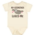 thumbnail image 3 of Inktastic My Godmother Loves Me Girls Sloth Girls Baby Bodysuit, 3 of 5