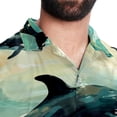 thumbnail image 5 of Whale Men's Hawaiian Button Down Printed Short Sleeve Summer Beach Shirts, 5 of 6
