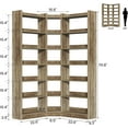 thumbnail image 2 of Semoic 70.8" Tall Corner Bookshelf, 7 Tiers Large Etagere Bookcases with Baffles, L-Shaped Modern Storage Display Rack  Bookshelves for Bedroom, Home Office, Living Room & Kitchen, Brown, 2 of 9