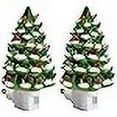 thumbnail image 3 of Fox Valley Traders Green Snow-Capped Ceramic Tree Night Light, Set of 2, 3 of 4
