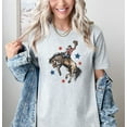 thumbnail image 3 of Moonlight Apparel Retro Rodeo Cowboy T-Shirt Patriotic Bronc Rider Graphic Tee for Men Women Western Horseback Riding Shirt Country Style Vintage USA Tee Cowboy Shirt, 3 of 6