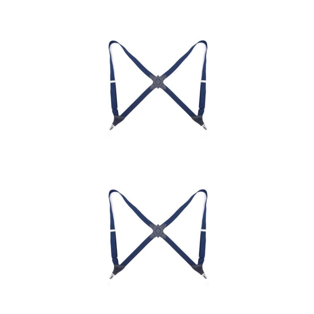 Guardurnaity Unisex Brace Reemplazo Easy Matching Universal Portable Ajustable Elástico Back Braces con 2 Clips Azul Oscuro Azul oscuro 2piezas