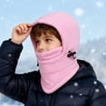thumbnail image 2 of Toddler Winter Hat,Kids Winter Face Windproof Cold Weather Lined Thermal Hood for Outdoor Sports Cycling Skiing Motorcycle Riding And Activities Full Head Cover,Kids Winter Hat,Pink,8-12 Years, 2 of 5