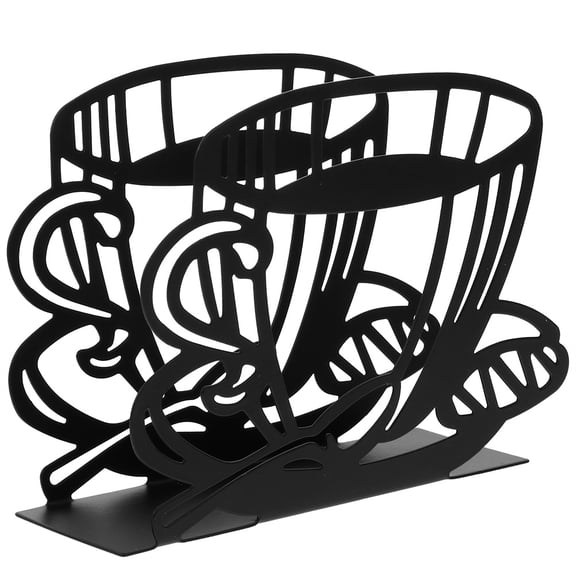 Homoyoyo Modern Black Metal Napkin Holder Stand Kitchen Table Napkin Organizer with Fine Workmanship