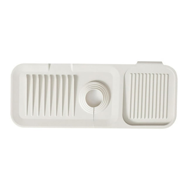 Grifo de fregadero de cocina, alfombrilla a prueba de salpicaduras, almohadilla de drenaje reutilizable, lavable para encimera de baño, RV, cocina, Blanco Sunnimix fregadero