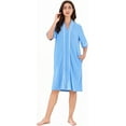 thumbnail image 7 of Richie House Women's Button Front Duster Zip up Bathrobes Short Nightgown with Pockets, S-3XL RHW4093-B-S, 7 of 7