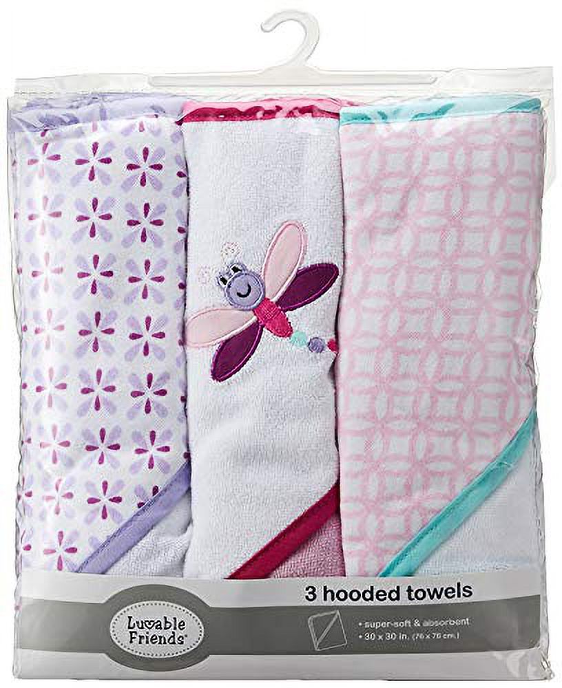 Luvable Friends Cotton Terry Hooded Towels, 3-Pack photo 3