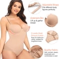 thumbnail image 3 of SHAPEVIVA Bodysuit Shapewear for Women Tummy Control Black Bodysuit Body Shaper Backless Tops With Underwire Bra, 3 of 6