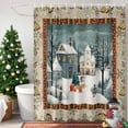 thumbnail image 4 of Snowy Night Shower Curtains for Bathroom, Christmas Snowman Xmas Tree Gift Waterproof Fabric Shower Curtain for Bathroom Bathtub Decoration, Machine Washable, 60"x72", 4 of 9