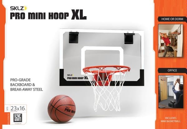 Pro Mini Indoor Basketball Hoop - Over The Door – Portable - Great For Home, Dorms, Offices, and Gifts