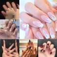 thumbnail image 2 of 24 Piezas uñas postizas decoración largas con pegamento Naturales 46 estilos Francés, 2 of 4