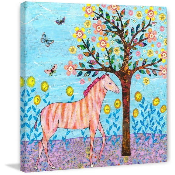 Marmont Hill "Jungle Zebra" by Sascalia Painting Print on Wrapped Canvas