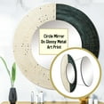 thumbnail image 3 of Designart "Ying Yong Grey White Minimalist" Abstract Collages Rund Mirror For Wall Decor - Large Grey Round Printed Mirror -Modern Round Living Room Mirror - 23" x 23", 3 of 6