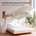 thumbnail image 4 of Unikome Lightweight Goose Feather Fiber Comforter, Twin Size, Soft Duvet Insert with Box Stitch Design, 8 Loops, Machine Washable, 68 x 88 in, Cream, 4 of 11