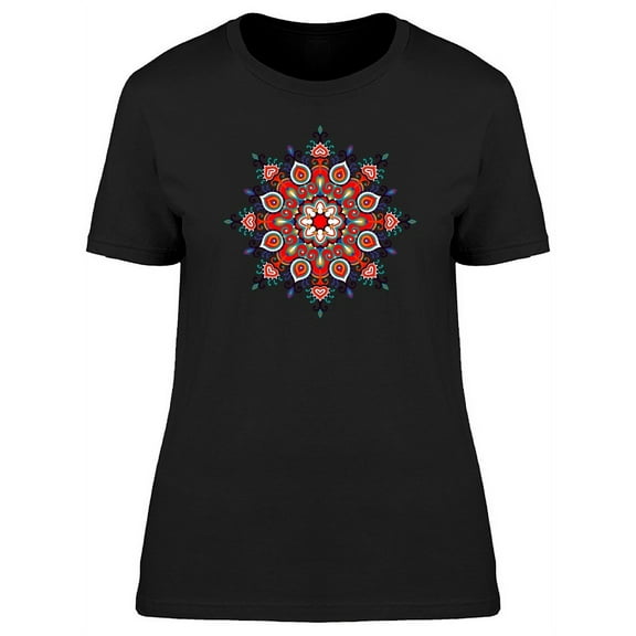 Red Peacock Mandala T-Shirt Women -Image by Shutterstock, Female x-Large