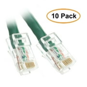 ACL 5 Feet Cat5e RJ45 Bootless Ethernet Patch Cable, Green, 10 Pack