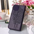 thumbnail image 5 of SaniMore Case for iPhone 15 Plus (6.7" 2023), PU Leather Full-body Protective Cover with Luxury Embossed Butterfly [Wrist Strap & Card Slots & Flip Kickstand] Shockproof Wallet Cover, Purple, 5 of 9