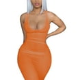 thumbnail image 4 of Yuemengxuan Women Fashionable Dress, Solid Color Sleeveless U-shaped Collar Sexy One-piece, 4 of 6