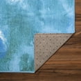 thumbnail image 5 of My Magic Carpet 5'x7' Machine Washable Non-Slip Dining Living Room Area Rug - Watercolor Aqua Blue, 5 of 6