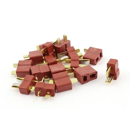 Goldstone Plugs - Unique Bargains 8 Pair Male + Female T Plug Li-Po Battery Connector Red Gold Tone for RC Toy