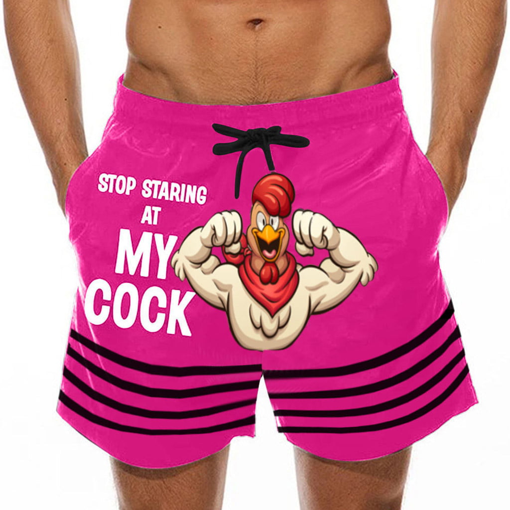 Quick Drying Beach Jogging Sports Swimwear Athletic Shorts S-5Xl Stop Staring at My Cock Mens Swim Trunks Board Shorts