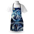 thumbnail image 4 of Painting Art Apron, Abstract Night Scenery with Impressionist Elements Starry Sky Lake, Unisex Kitchen Bib with Adjustable Neck for Cooking Gardening, Adult Size, Royal Blue and Yellow, by Ambesonne, 4 of 4