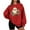 Wine, variant on Lorytime Oversized Sweatshirt for Women Christmas Santa Claus Plush Shirt Crew Neck Long Sleeve Pullover Loose Tops