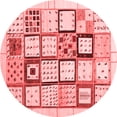 thumbnail image 1 of Ahgly Company Indoor Round Abstract Red Contemporary Area Rugs, 7' Round, 1 of 4