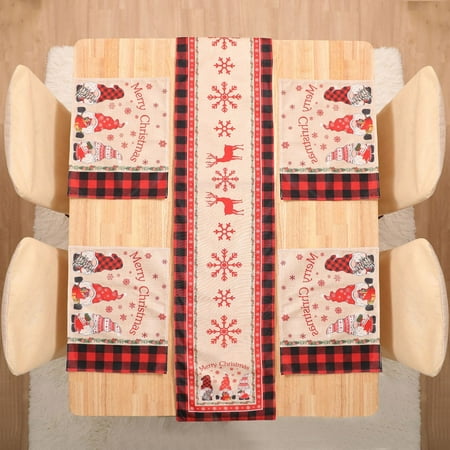 

Deal of The Day! Indoor Christmas Decoration Family Table Dinner Chair Back Decoration Table Flag Placemat Tableware Set Dining Room Decoration