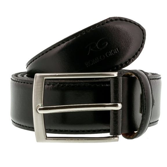Romeo Gigli C856/35S NERO Black Leather Adjustable Mens Belt for mens
