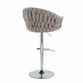 thumbnail image 6 of LumiSource Braided Matisse Adjustable Chrome Base Faux Leather Swivel Barstool - Set of 2, 6 of 6