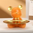 thumbnail image 1 of Decoración De Almacenamiento Figura de oso con llavero y escultura de animal de resina de palet para el hogar (naranja), 1 of 7