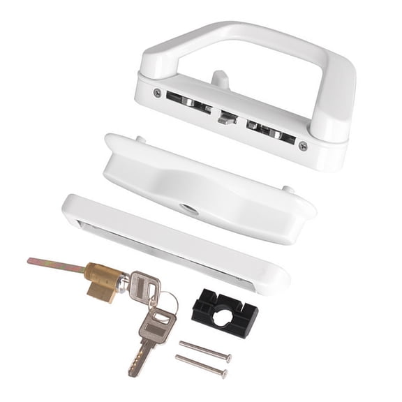 Sliding Patio Door Handle Set with Mortise Lock and Key Cylinder Balcony Glass Door Replacement Handle Lock Easy to Use