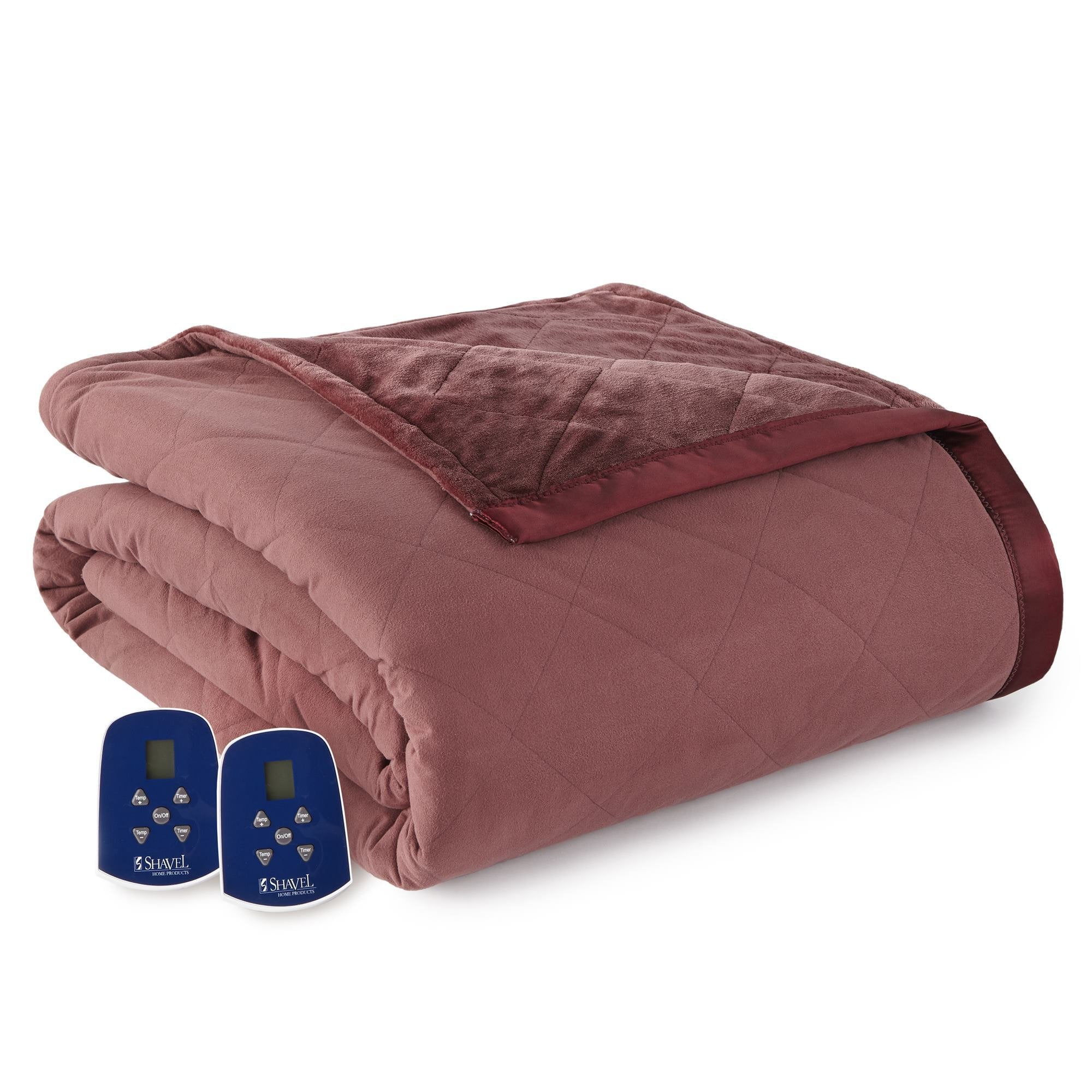 Photo 1 of BLUE NOT BURGUNDY, Micro Flannel Ultra Velvet Reversible Electric Heated King Blanket in Indigo, KING 