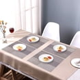 thumbnail image 2 of Decozen Placemats Set of 8 Dining Table Placemats, Rectangular Vinyl, PVC, 18"x12" - Light Gold, 2 of 7