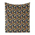 thumbnail image 1 of Fine Art Soft Flannel Fleece Throw Blanket, Leaves and Random Paintbrush Strokes, Cozy Plush for Indoor and Outdoor Use, 50" x 60", Grey Multicolor, by Ambesonne, 1 of 5