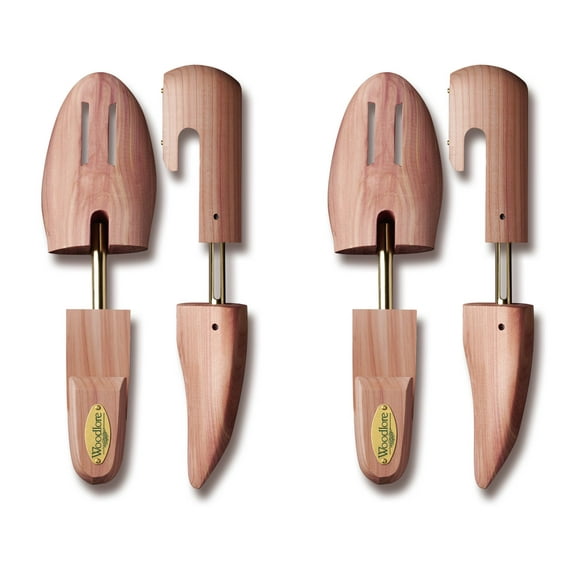 Allen Edmonds Woodlore Mens Cedar Wood Shoe Trees (2 Pairs) Adjustable Aromatic MADE in USA (Large / 10.5-11.5 Cedar)