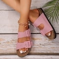 thumbnail image 3 of Women Adjustable Cork Footbed Sandals - Open-Toe Slides for Casual Occasions, 3 of 11