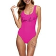 thumbnail image 3 of Afdoent Women's One Piece Swimsuits Women Fashion Letter Print Swimsuit Bikini Swimwear Bathing Sleeveless Backless Swimsuit Women's Clothing, 3 of 4