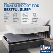 Continental Sleep, Premium 38mm Split Wood Bunkie Board for Queen Size Bed, 4-Piece Under Mattress Support Board, Fabric Ventilation Cover, Replaces Wooden Slats or Box Spring for Bed Frames