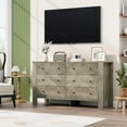 thumbnail image 3 of GAOMON Grey Dresser for Bedroom, 50'' Long Dresser Chest of Drawers, Large Capacity 6 Drawer Double Dresser, Solid Wood Dresser Storage Cabinet for Living Room, Hallway, 3 of 8