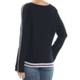 thumbnail image 2 of ALFANI Womens Black Striped Jewel Neck Sweater  Size XL, 2 of 2