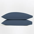 thumbnail image 3 of Purity Home 100% Cotton Standard Navy Percale Pillowcases, 400 Thread Count Breathable, Super Soft, Cool & Crisp 2-Piece Set, 3 of 8