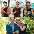 thumbnail image 6 of 5pcs Black Leather Bracelets for Men, Leather Bracelet with Stainless Steel Closure, 6 of 7